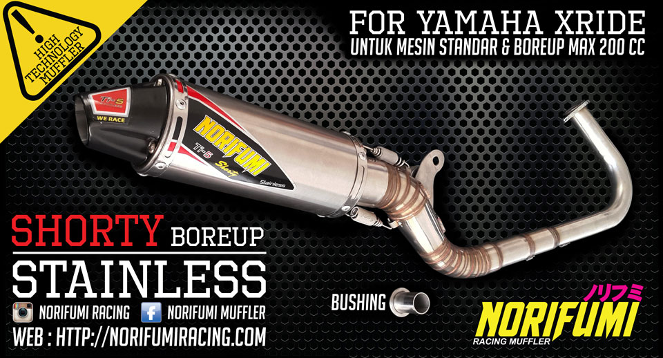 150 knalpot tracker d racing racing shorty yamaha norifumi boreup xride knalpot